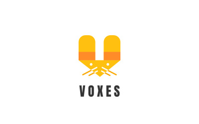 Plantilla de concepto de diseño de logotipo V Fox
