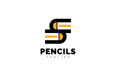 铅笔 S 标志设计概念模板