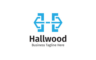 Шаблон дизайна логотипа H Letter Hallwood
