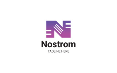 Szablon projektu logo litery N Nostrom