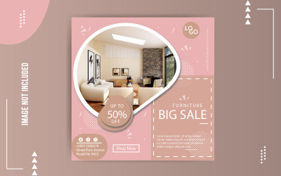 Banner web per social media di design d&amp;#39;interni