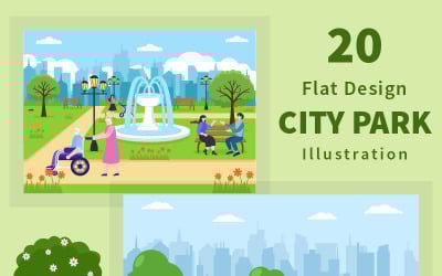 20 City Park Illustration