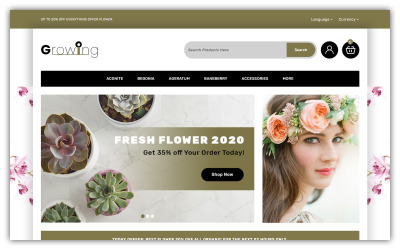 Groeiend - Bloemenwinkel Opencart-thema