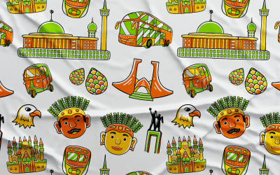 Jakarta #02 - Vector Naadloos Patroon