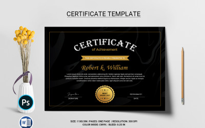 Šablona certifikátu Robert