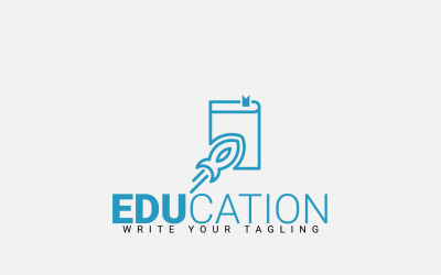 Design del logo educativo con il razzo