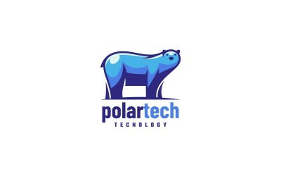Estilo de logotipo de mascota simple polar