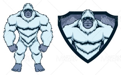 Bigfoot Yeti талісман Векторні ілюстрації