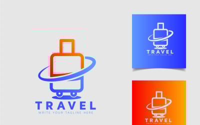 Çantalı Travle Logo Tasarım Şablonu