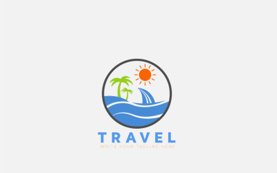 Conceito de logotipo Travle para paisagem