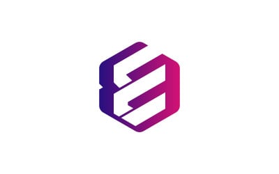 E lettera poligono Logo Design Vector