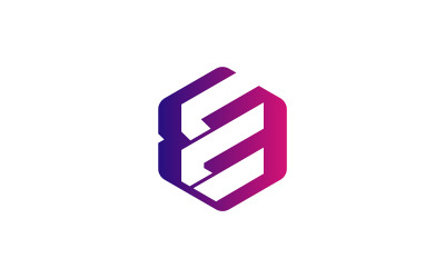 E Litera Wielokąta Logo Design Vector