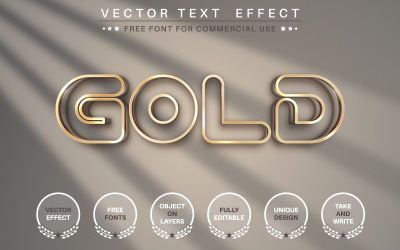 Gold - Bearbeitbarer Texteffekt, Schriftstil, Grafikillustration