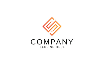 Modèle de vecteur de conception de logo de ligne de lettre S