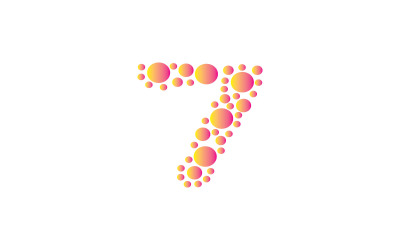 Modelo de logotipo do número sete da sorte