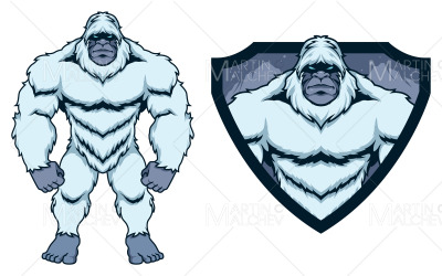 Nagylábú Yeti kabalája vektoros illusztráció