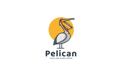 Pelikan Prosty Styl Logo Maskotki