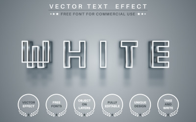 Pixel blanc - Effet de texte modifiable, style de police, illustration graphique