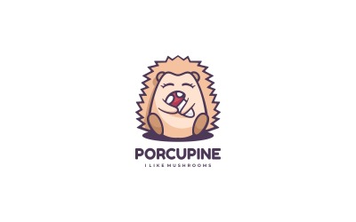 Stachelschwein-Maskottchen-Karikatur-Logo