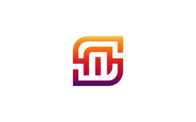 Vector de diseño de logotipo SM carta