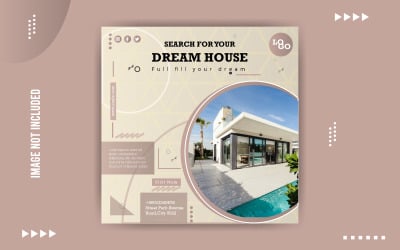 Bannière de vente de médias sociaux immobiliers