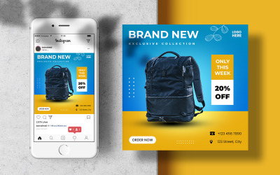 Bolsa de hombres Plantilla de banner de publicación de Instagram Redes sociales