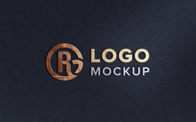 Embossed Logo Mockup Sign Black Wall Presentation