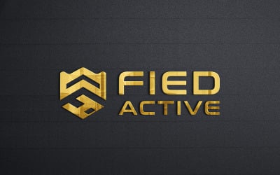 Gold Logo Mockup 3D Sign With Glossy Black Wall