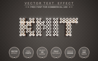 Guldstickning - redigerbar texteffekt, teckensnittsstil, grafikillustration