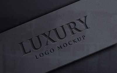 Kabartma İşareti 3D Lüks Logo Mockup Siyah Kağıt