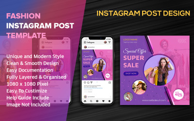Moda Sosyal Medya Yazı Tasarımı Instagram Şablonu cilt - 3