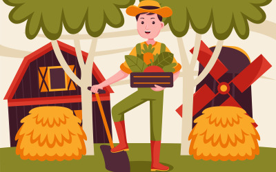 Boerderij Vector Illustratie #04