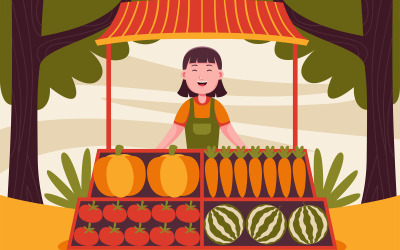Boerderij Vector Illustratie #09