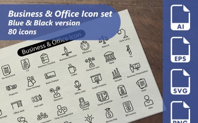 Business och Office Line Ikonuppsättning