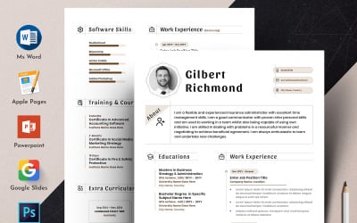 Clean &amp;amp; Creative Editable Resume Cv Template With Word Apple Pages Format