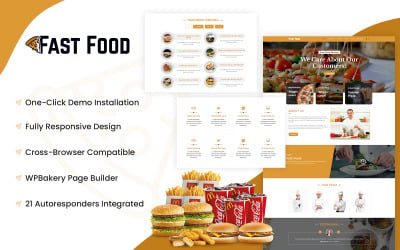 Fast Food - Witryna restauracji z jedzeniem Motyw WordPress