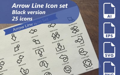 Pfeillinie Icon Set Vorlage
