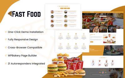 Šablona WordPressu pro rychlé občerstvení - webové stránky restaurace s jídlem