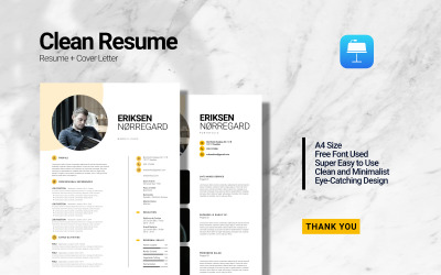 Curriculum Vitae minimalista limpio - Plantilla de presentación de currículum vitae