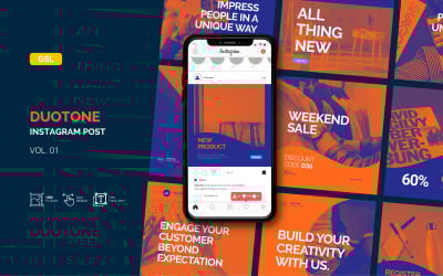 Duotone - Üzleti Instagram bejegyzés - Google Diák sablon