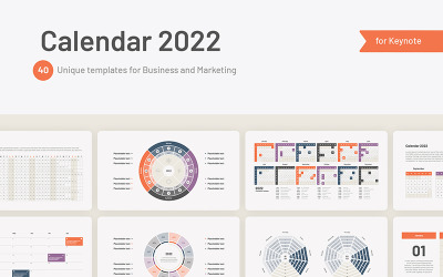 Mallar för kalender 2022 för Keynote