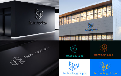 Plantilla de logotipo creativo de tecnología de datos