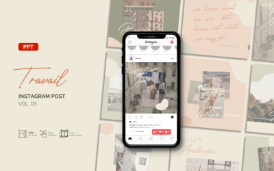 Travail - Blog de turismo Publicación de Instagram - Plantilla de PowerPoint