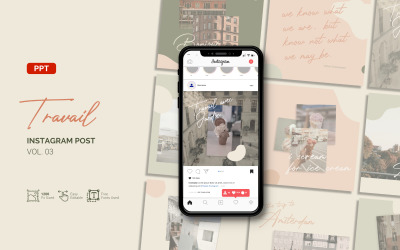 Travail - Turisztikai Blog Instagram bejegyzés - Powerpoint sablon