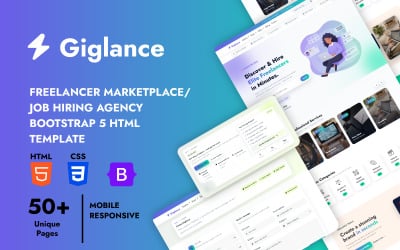 Giglance - Plataforma de Contratação de Empregos para Freelancers - Modelo Bootstrap