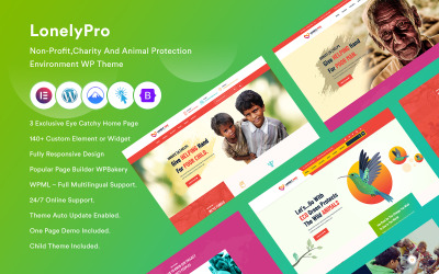 LonelyPro - nezisková charitativní šablona WordPress.