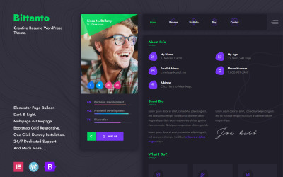 Bittanto - Creative Resume WordPress téma