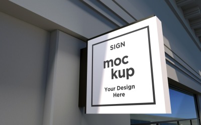 Čtvercová hora Mount Billboard Signage Mockup šablona