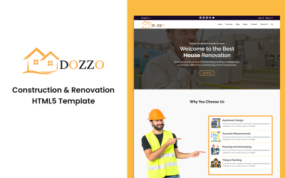 Dozzo - Plantilla de sitio web HTML de construcción y renovación