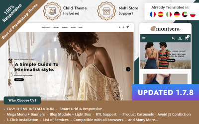 Monstera - téma Fashion PrestaShop pro online obchod s módou